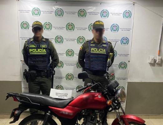 Motocicleta recuperada en el corregimiento de Caimalito