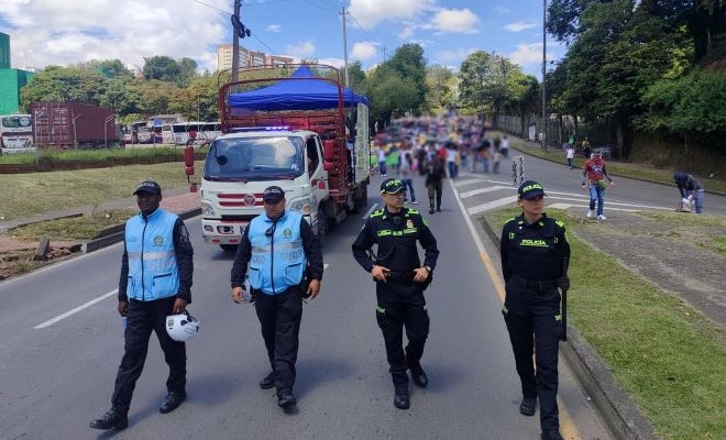 Garantizamos la seguridad de los ciudadanos en las diferentes manifestaciones que se realizan en las calles del área metropolitana de Pereira