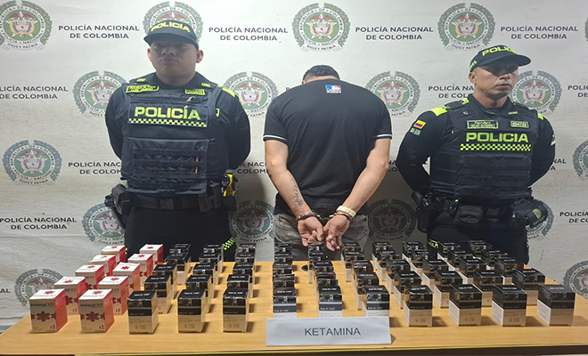 En el procedimiento son incautados 60 frascos de ketamina 