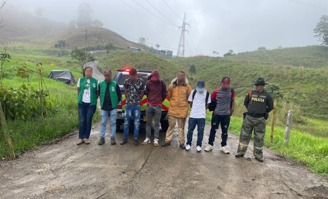 En el corregimiento del Alto el Nudo son capturadas cinco personas por daños a los recursos naturales