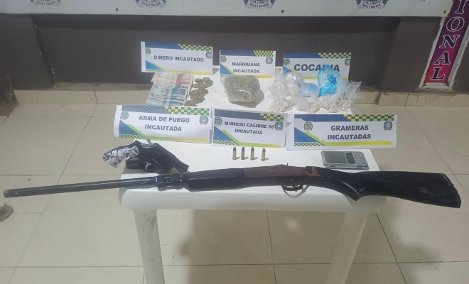 el material incautado fue dejado a disposición de la  Fiscalía