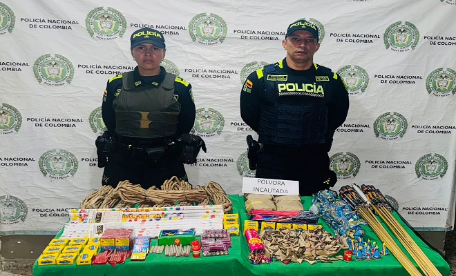 El material pirotécnico incautado fue dejado a disposición para su destrucción.