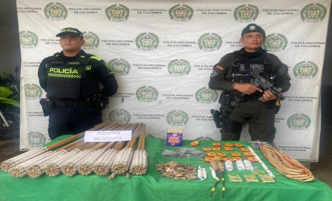 Estos elementos pirotécnicos fueron incautados en Montenegro