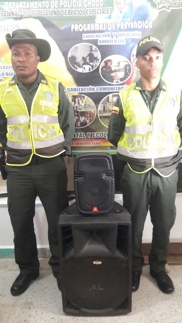 Dos-amplificadores-de-sonido-fueron-incautados-en-zona-centro-de-Quibdó