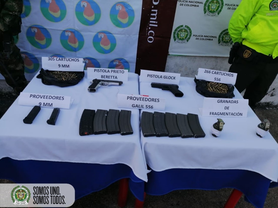 En coordinación con el Ejército Nacional, incautamos importante material bélico