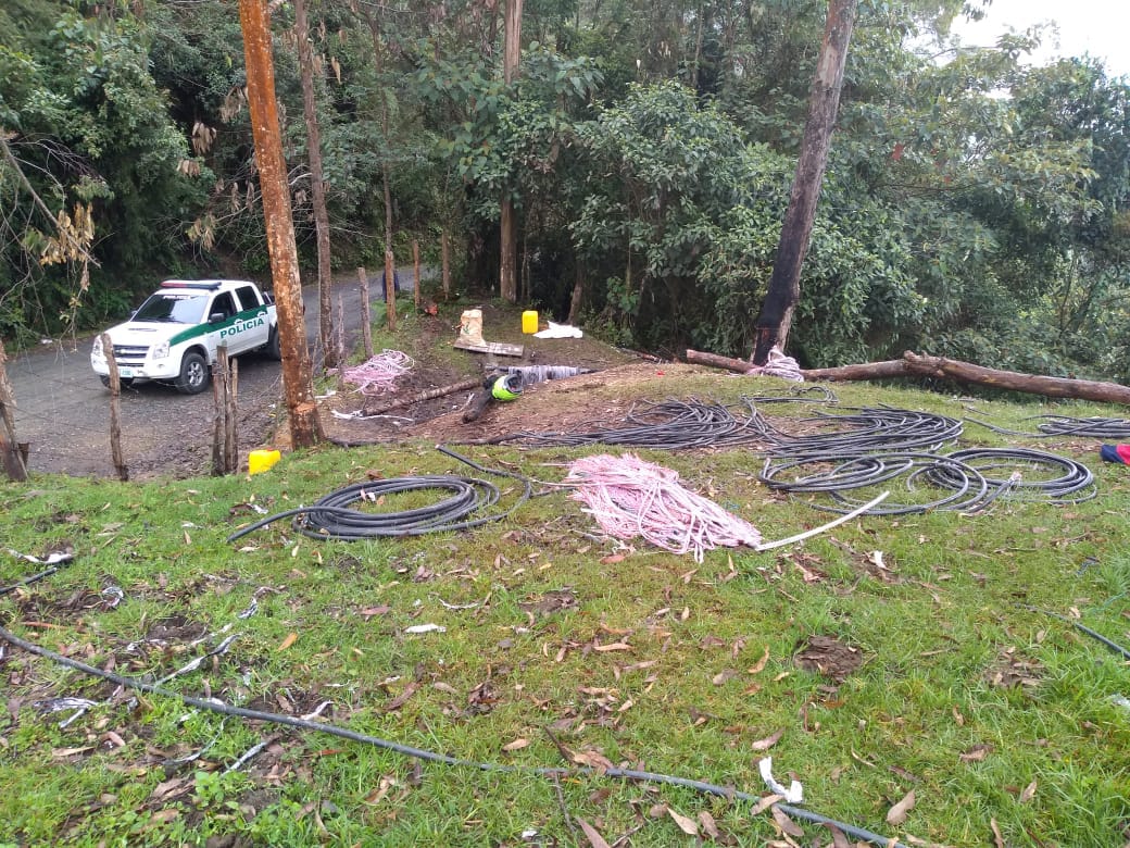 Lugar donde fueron capturadas personas en Medellín hurtando cable de servicios públicos 