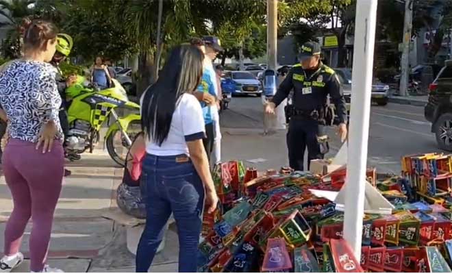 Alcaldía Distrital de Barranquilla siguen realizando operativos de control de venta y uso de pólvora.
