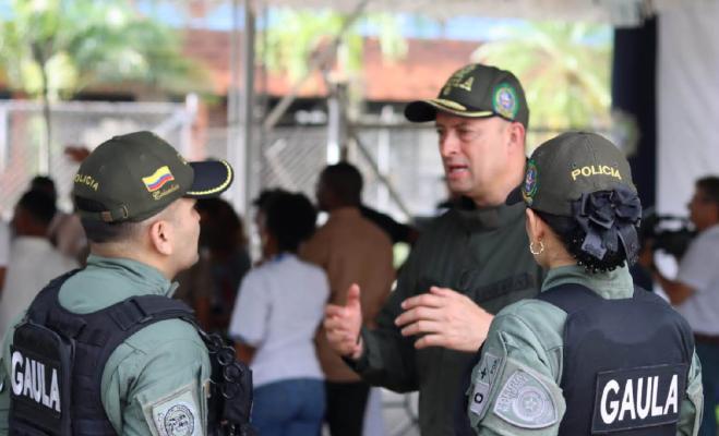 Teniente Coronel Jeison Giraldo jefe del grupo de prevención de la Dirección Antisecuestro 