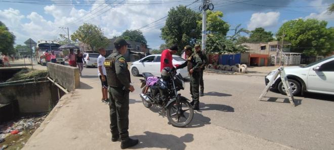 Puesto de control en el municipio de Villanueva