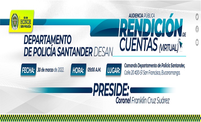 Rendición de cuentas Departamento de Policía Santander