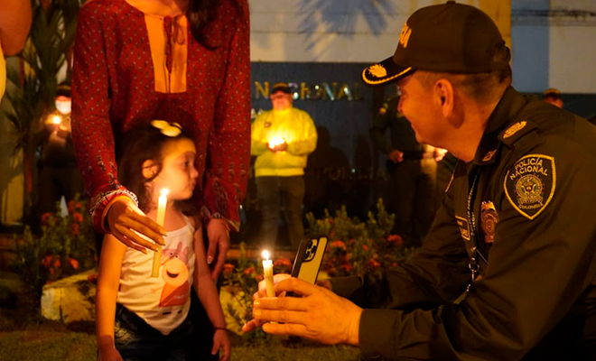 Mensajes de apoyo a la policía 